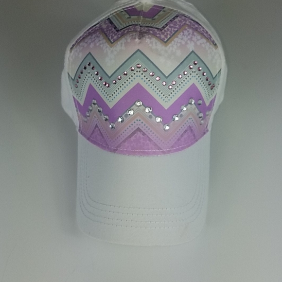 Fashion Cap, Pink and white stones cap, Adjustable - Picture 2 of 4